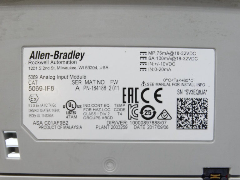 ALLEN BRADLEY 5069-IF8 SERIES A PLC MODULE